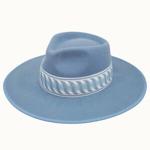 Stylish Blue Wide-Brim Hat